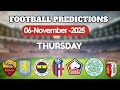 FOOTBALL PREDICTIONS TODAY 06 NOVEMBER 2025 | EUROPA LEAGUE | CONFERENCE LEAGUE | KICKIQ