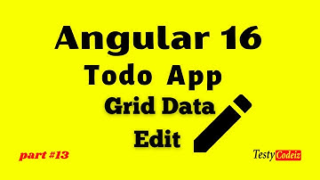 Angular 16 Todo Application from scratch | Edit functionality on Dashboard
