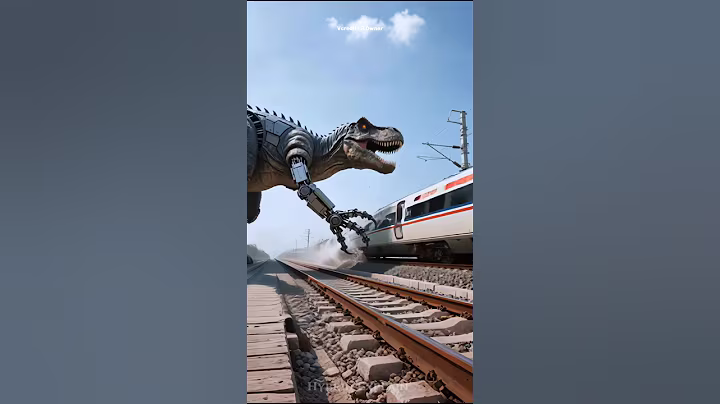 डायनासुअर ने ट्रेन को रोका 😱 #shorts #ai #cat #kitten #cartoon