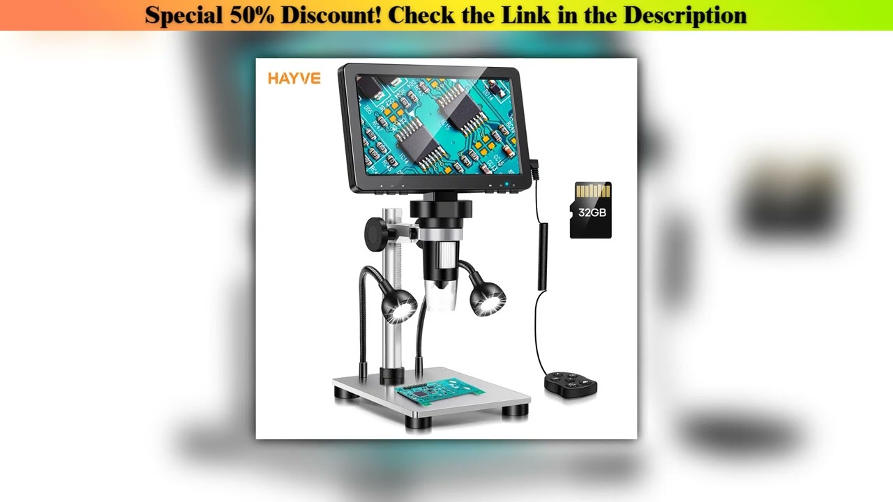 Review Hayve 7‘’ Digital Microscope 1200X Zoom 12MP HD Electronic Microscopes Camera Magnifier for•