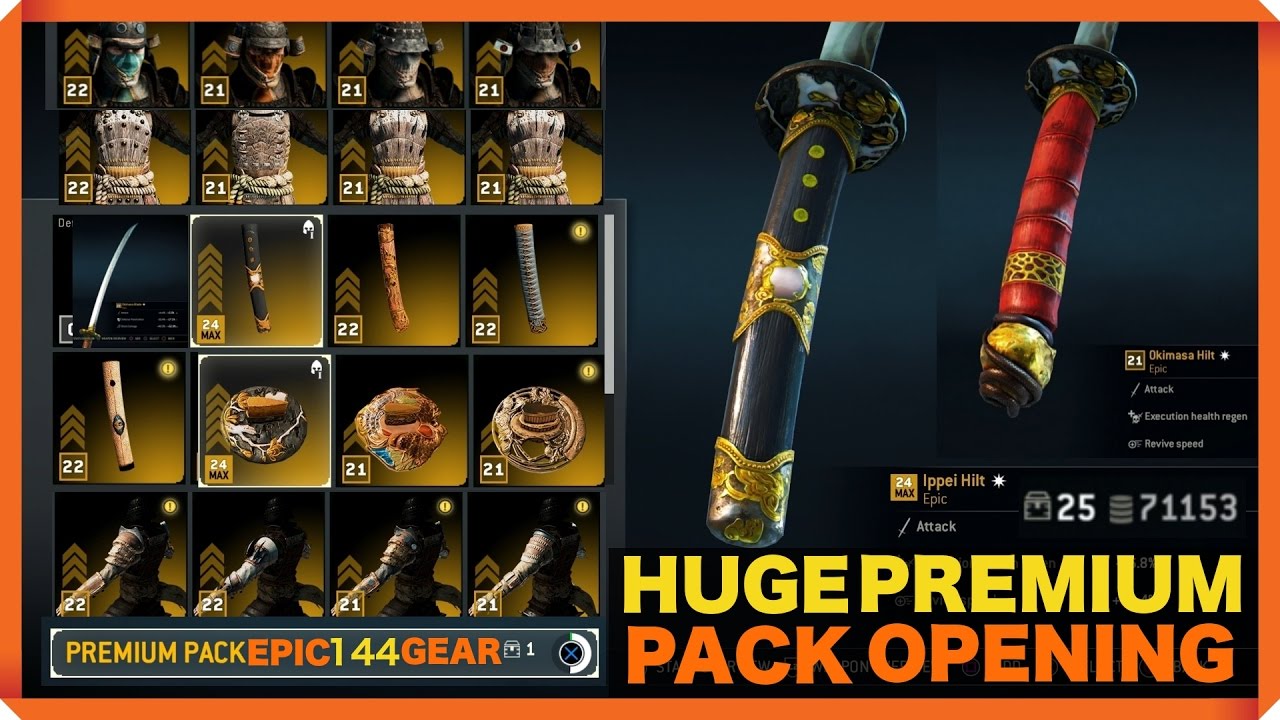 For Honor | NEW MAX 144 EPIC GEAR | HUGE PREMIUM PACK OPENING | SEASON 2 UPDATE