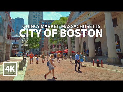 [4K] BOSTON TRAVEL - Faneuil Hall Marketplace, Quincy Market, Massachusetts, USA, Travel, 4K UHD