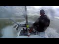 A wet ride for Ioannis Mitakis in the medal race at the 2018 Finn Europeans in Cadiz