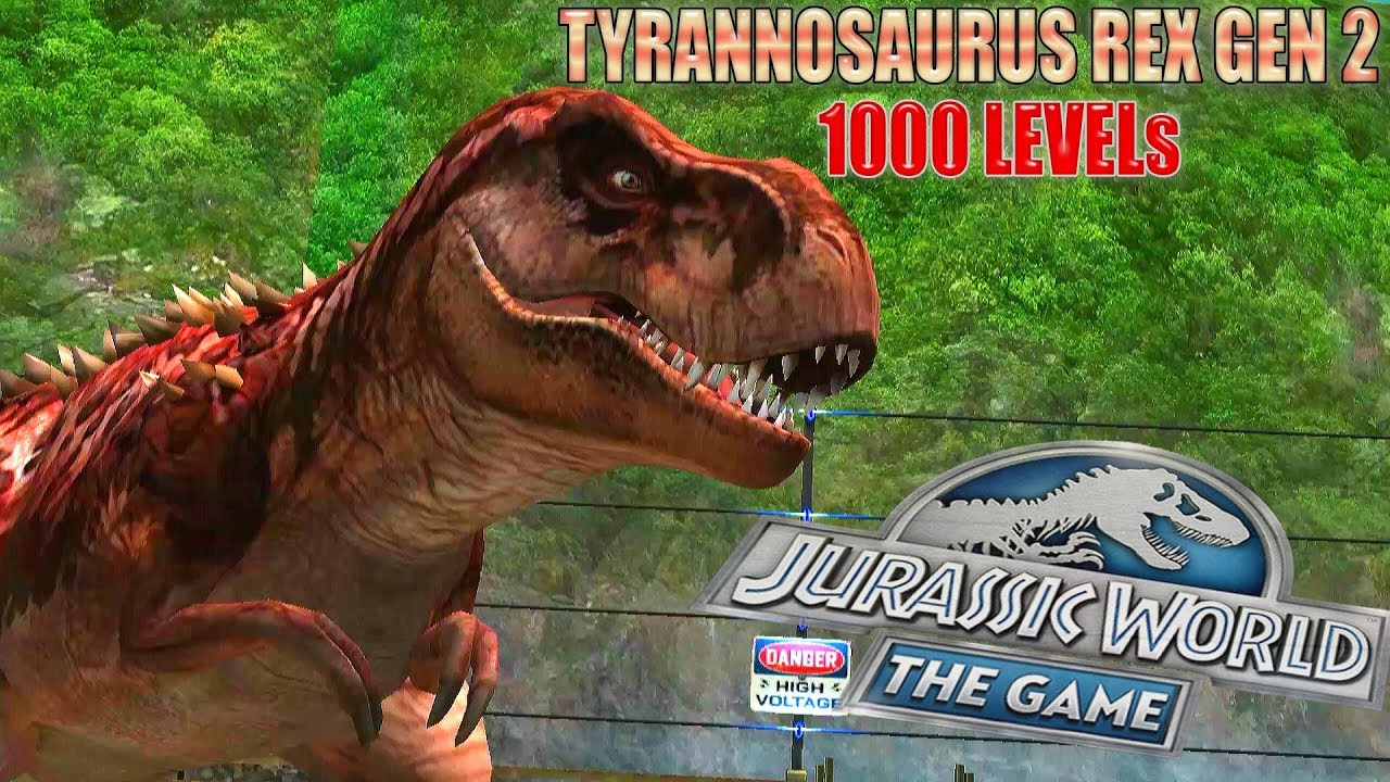 T-REX GEN 2 1000 Level BATTLE STAGE JURASSIC WORLD THE GAME - YouTube.