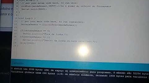 Sensor óptico TCRT5000 com arduino.
