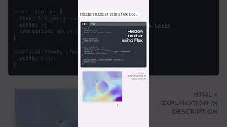 Hidden toolbar using flexbox.