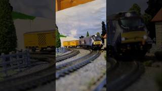 Dapol Scotrail Class 68 pulls the Gaugemaster track cleaner around the layout. #00gauge
