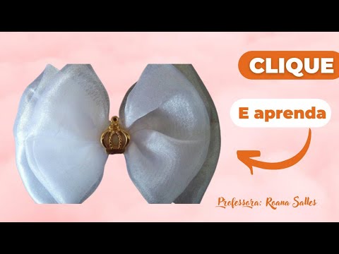 Laço duplo de organza(tiara ou bico de pato)