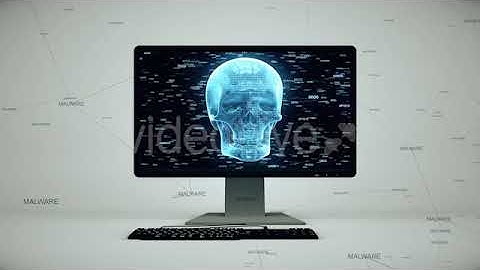 Malware Virus On Personal Computer Animation