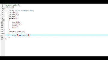 Print Binary number as an array C Program
