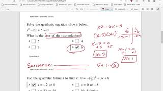 College Algebra Ch 2 Test Corrections