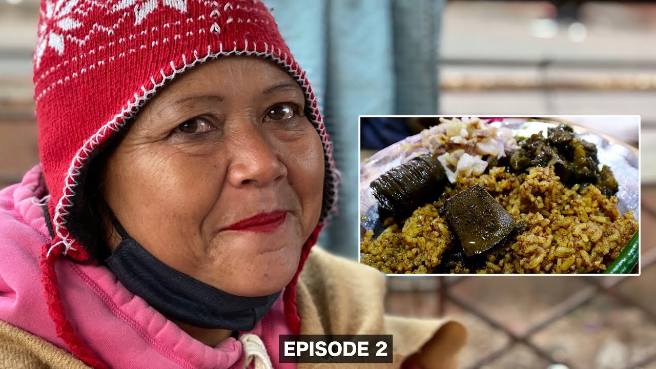 Завтрак кхаси «Джадох» в Police Bazar | Уличная еда в Шиллонге