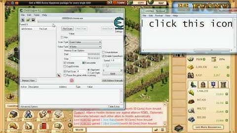 using the cheat engine on evony (cheat engine 6.1)