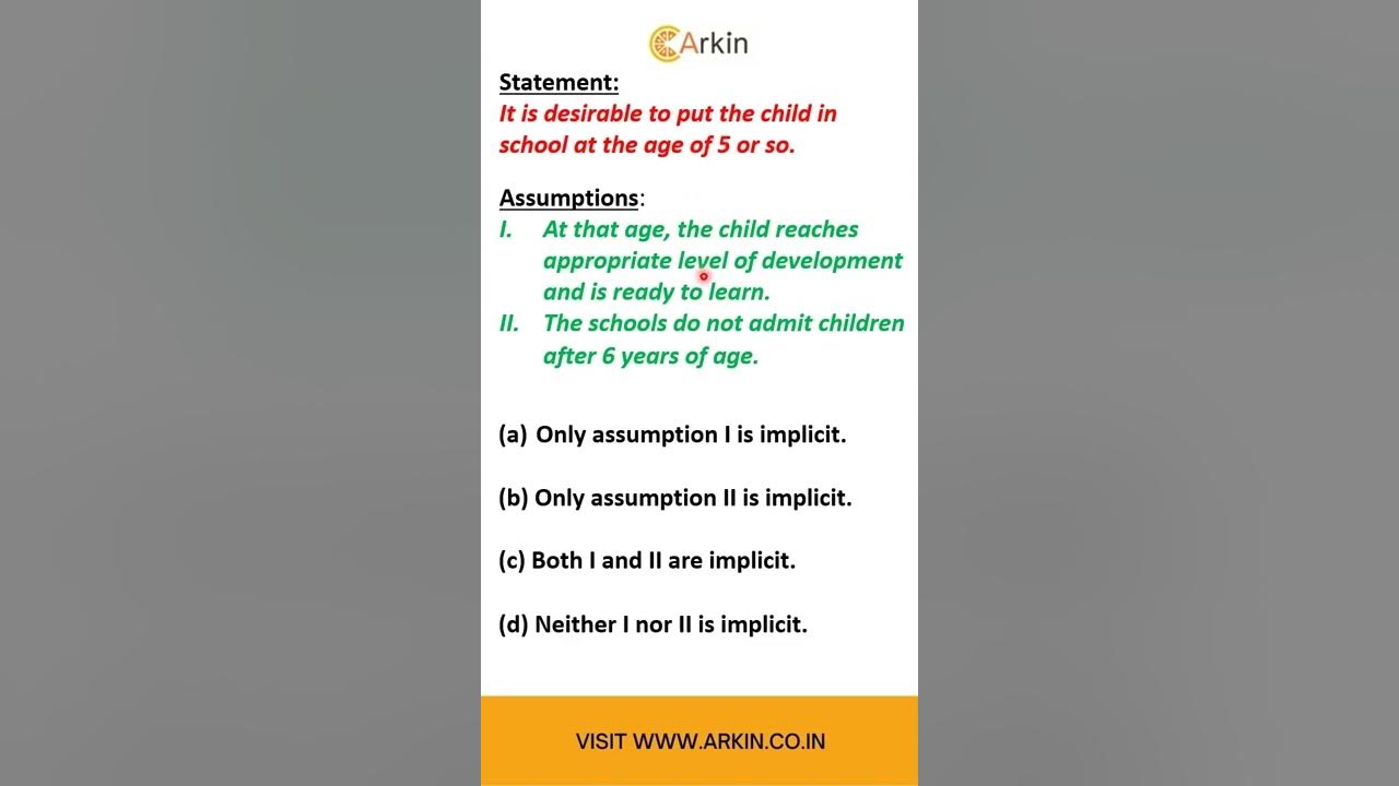 Statement and Assumption Free test on Arkin.co.in