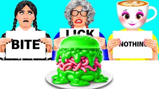 Bite, Lick or Nothing Challenge with Ballerina Cappuccina Brainrot by BaRaFun Gold Challenge
