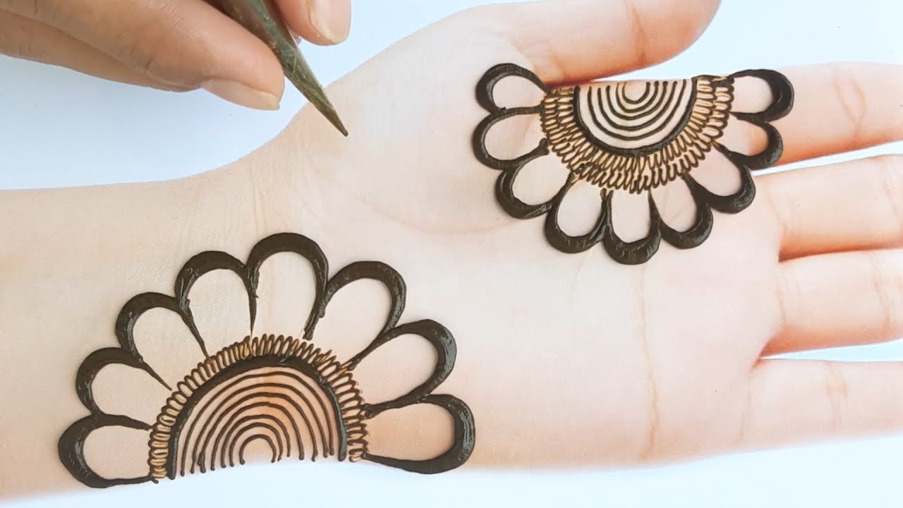 Mehndi Designs Easy And Simple Step By Step Arabic Easy Mehndi Design For Front Hands Youtube