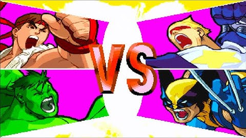 [MAME] Ryu-Hulk vs Captain Commando-Wolverine (Marvel vs Capcom-Clash of Superheroes)