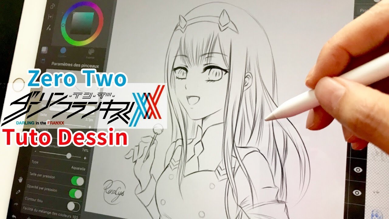 Comment Je Dessine Zero Two Darling In The Franxx Tuto Dessin Fan Art Anime Ipad Pro Apple Pencil