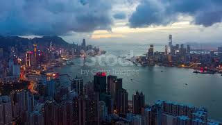 Day To Night Hyperlapse Of Hong Kong Urban Skyline Stock Video   Download Video Clip Now   iStock