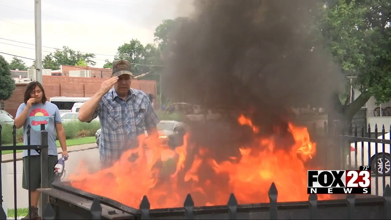 Video: Flag retirements an honored tradition for veterans, scouts