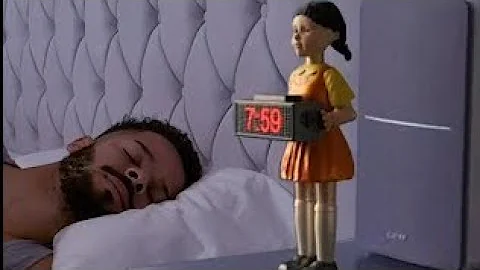 Crazy Squid Game Alarm Clock, Red Light Green Light Creepy Doll,123 Wooden Man Alarm Clock 🤣😨😂