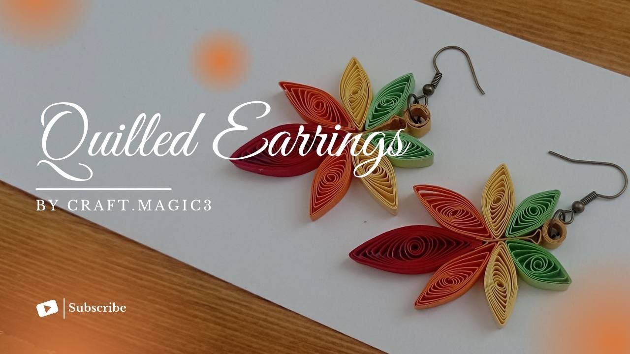 DIY Colorful Quilling Earrings | آموزش ساخت گوشواره‌های کوییلینگ رنگی | Renkli Quilling Küpe Yapımı