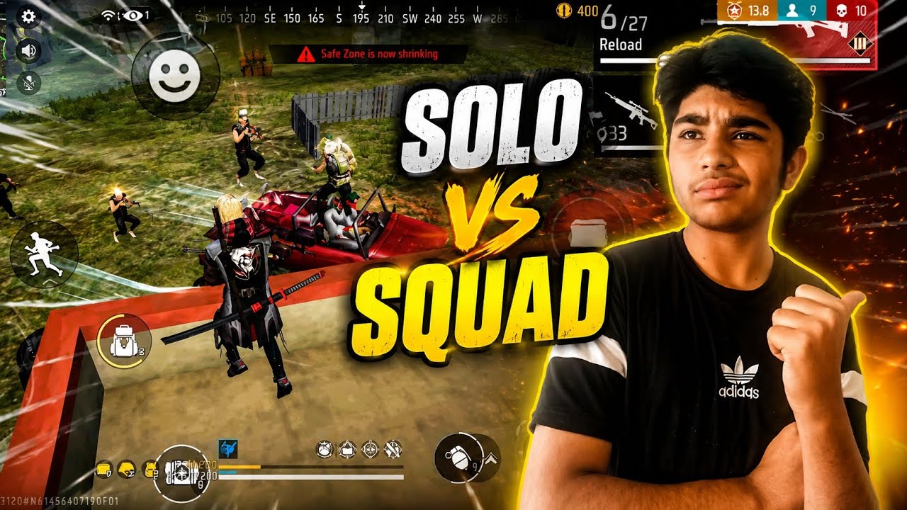 SOLO VS SQUAD CAN I SURVIVE 😱 | FREE FIRE GAMEPLAY - YouTube
