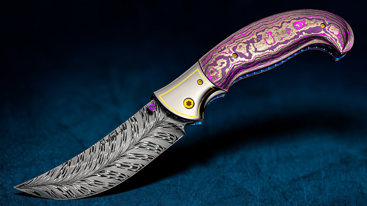 Damascus Blade Folding Knife