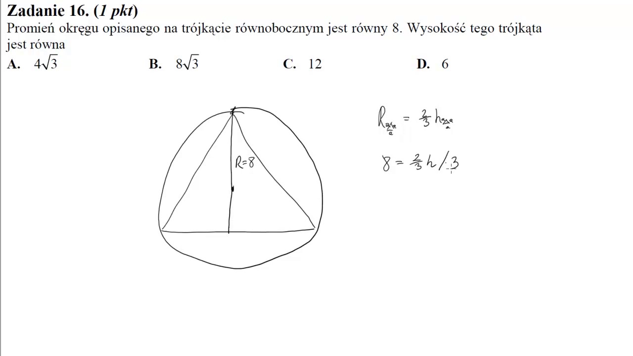 promień okręgu opisanego na trójkącie