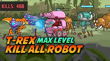 Cyberdino - Max Level || T-Rex Full Power Menghancukan 488 Robot