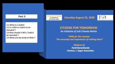 Part 3 : What is a Codicil