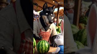 Вол и Заец на рынке.#волкизаяц #приколы #мультфильм #смешноевидео #базар #арбуз #юмор #shorts