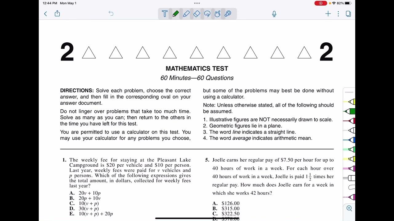 Get Ready for the ACT Math section Part 1 (examples and strategies from
