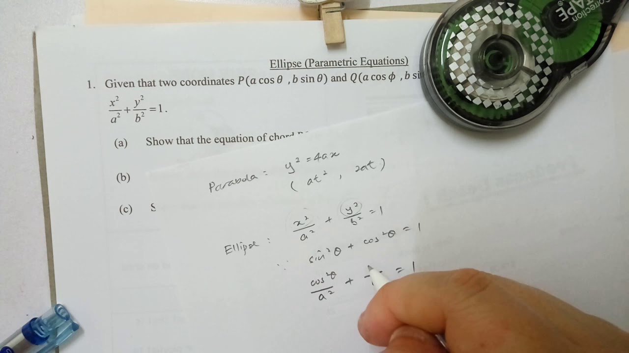 Ellipse Parametric Equations Intro - YouTube