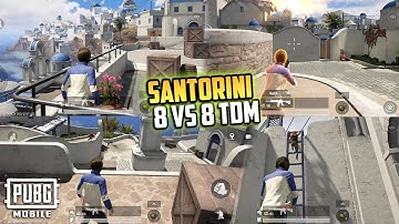 New 8 vs 8 TDM SANTORINI Map Gameplay (HDR) | PUBGM/ BGMI 1.8 Update New 8v8 TDM Mode First Look !