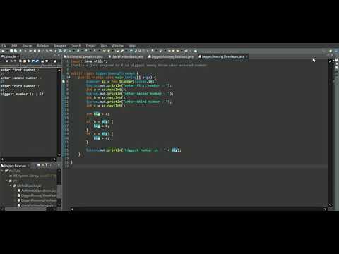 JAVA | Biggest Among Three Numbers | Coding | Programming