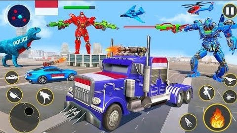 Police Truck Robot Game : Dino - Android Gameplay