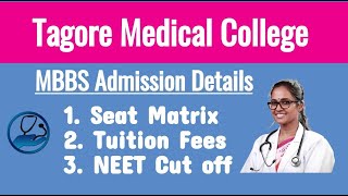 Tagore Medical College - MBBS Admission - Seat Matrix - Fees - Last NEET Score Cutoff