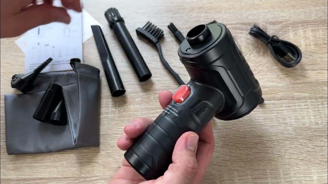 Elektrische Staubgebläse Druckluftspray für PC Reinigungsset,3-Gang  110000U/M Unboxing und Anleitung 