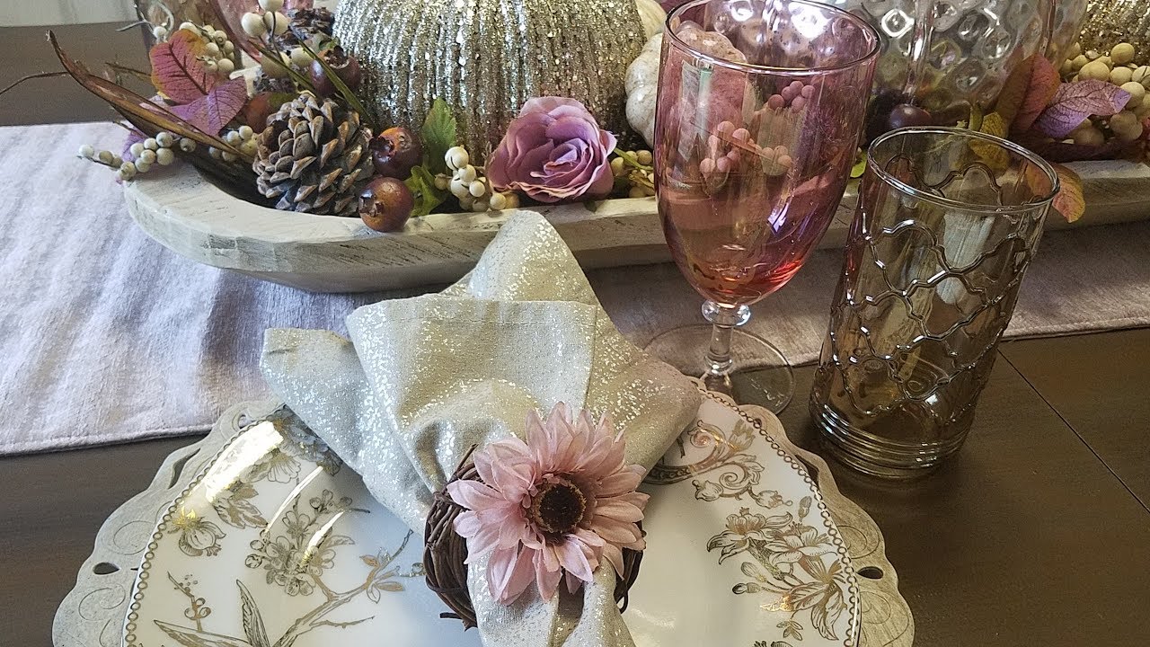 Rustic Glam Blush Pink Fall Dining Room Tour + DIY Centerpiece YouTube