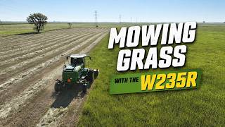 W235R Windrowing our Biggest Hay Field