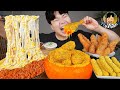 ASMR MUKBANG 불닭볶음면 & 치즈 스틱 & 양념 치킨먹방! FIRE Noodle & FRIED CHICKEN & CHEESE STICK EATING SOUND!