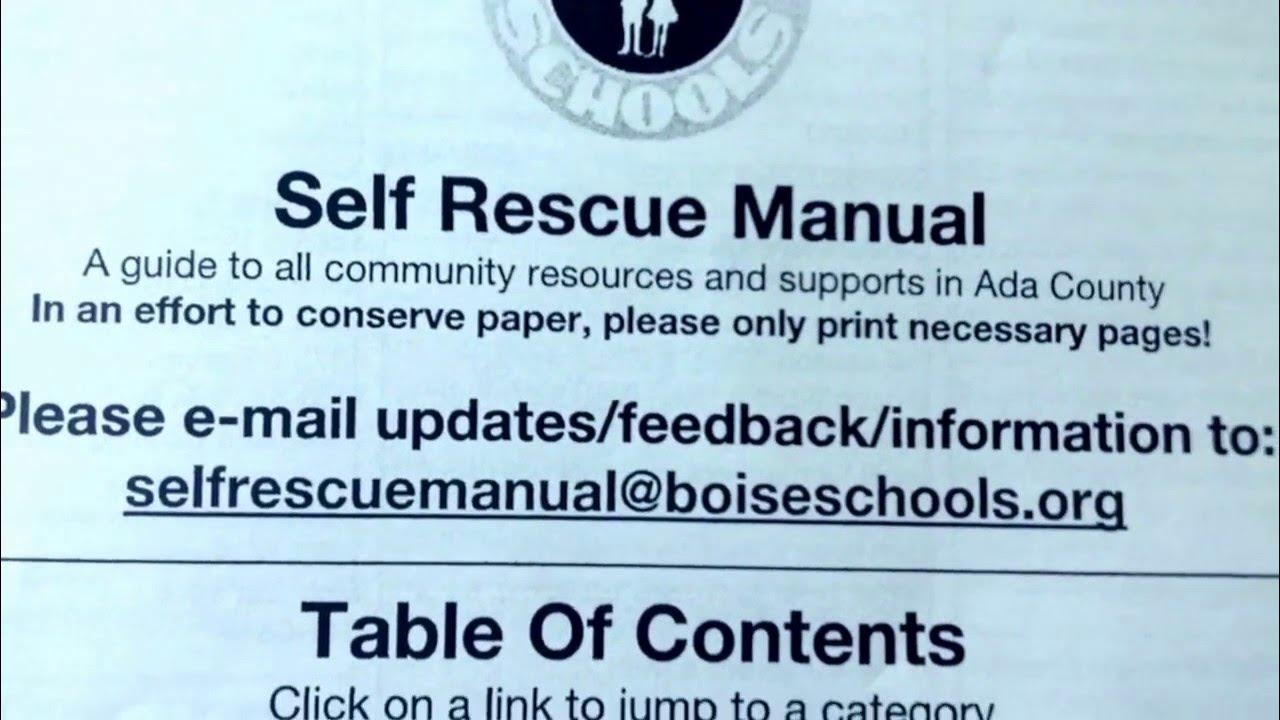 Scan Self Rescue Manual for Boise, Idaho. Food Banks, Medical, Housing