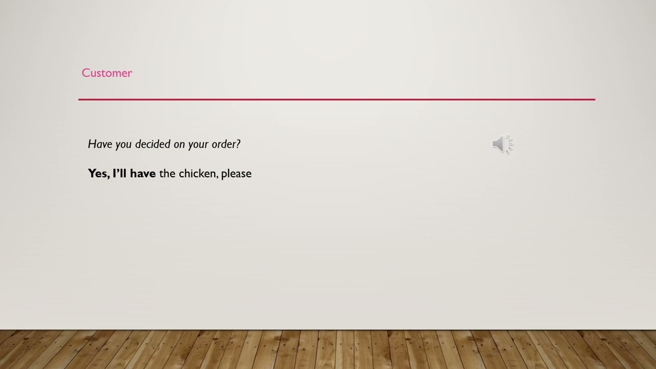 UNIT 4 FOOD In A Restaurant Activity 1 Customer