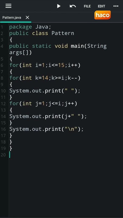 pattern program java #shorts #java - YouTube
