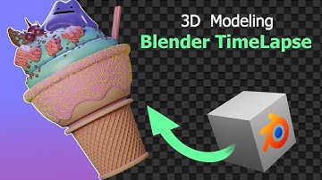 Blender 3D Modeling (Timelapse) Pokemon Theme Ice Cream Ditto!