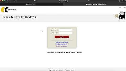 Easy Chair User Guide for IConVET 2021 Registration