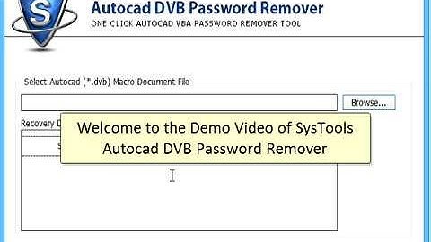 SysTools Autocad DVB Password Remover Tool