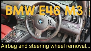 BMW e46 m3 smg shift paddles, steering wheel and airbag removal... Time for a retrim!