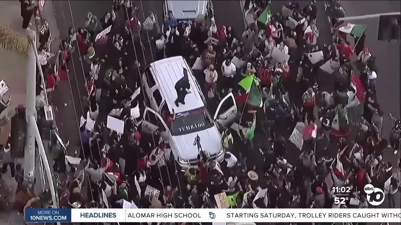 Peaceful immigrant rights protest turned 'unlawful' in National City